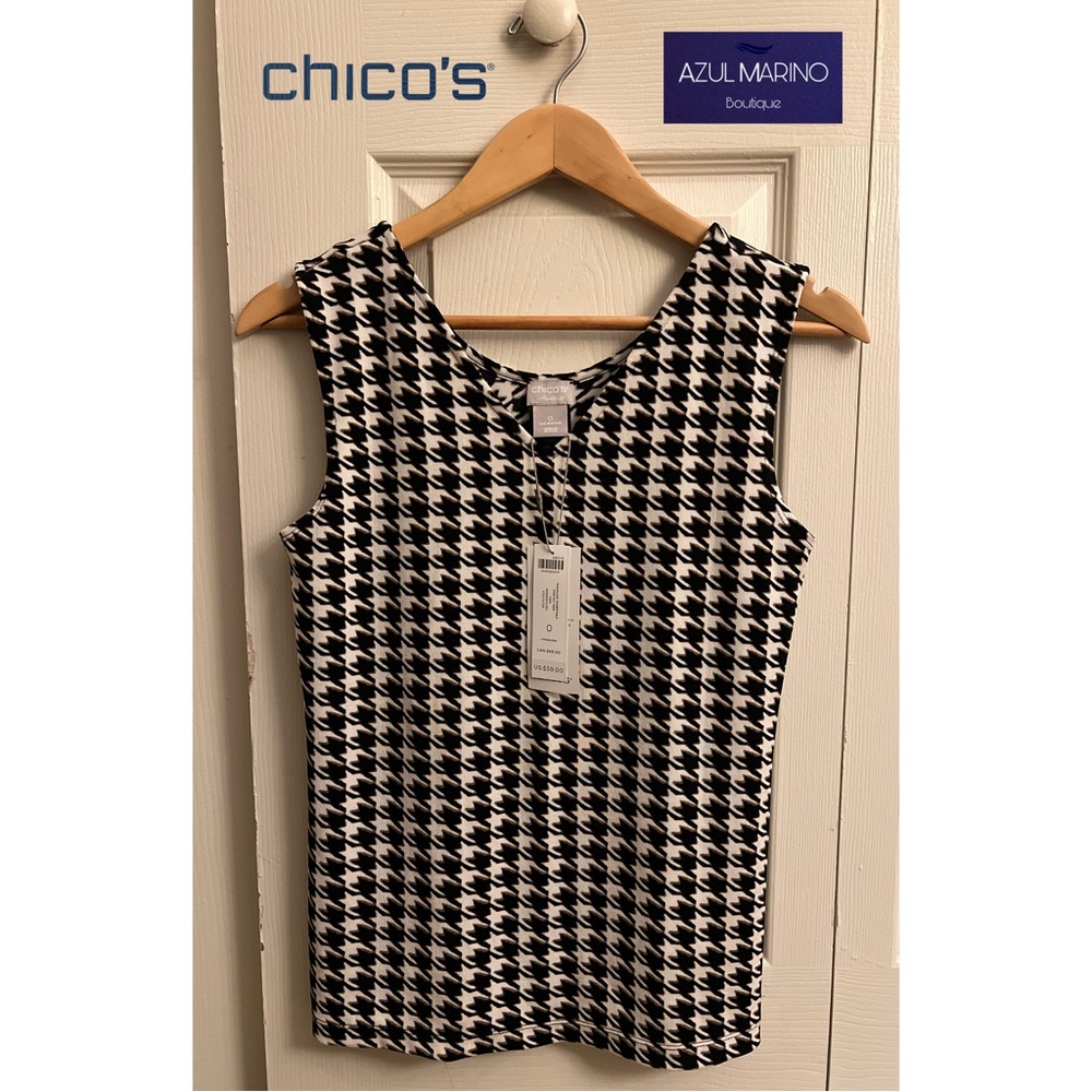 Chico’s — Travelers Essentials Convertible Printed Tank•Blusa esencial y básica•
